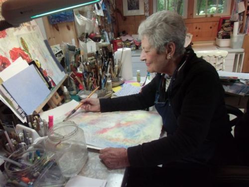 Blog Photo - Artist Sanda Painting side view