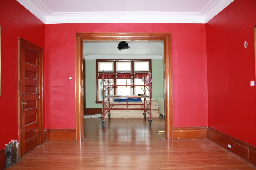 Blog Photo - REd Room with Holes in Plaster
